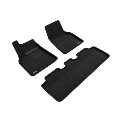 3D Maxpider Elegant Floor Mat Full Set 1st 2nd Row (Black) For Tesla Model Y 2021-2024