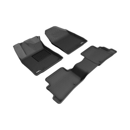3D MAXpider Kagu 1st & 2nd Row Floormats - Black For Hyundai Kona Electric 2019-2023