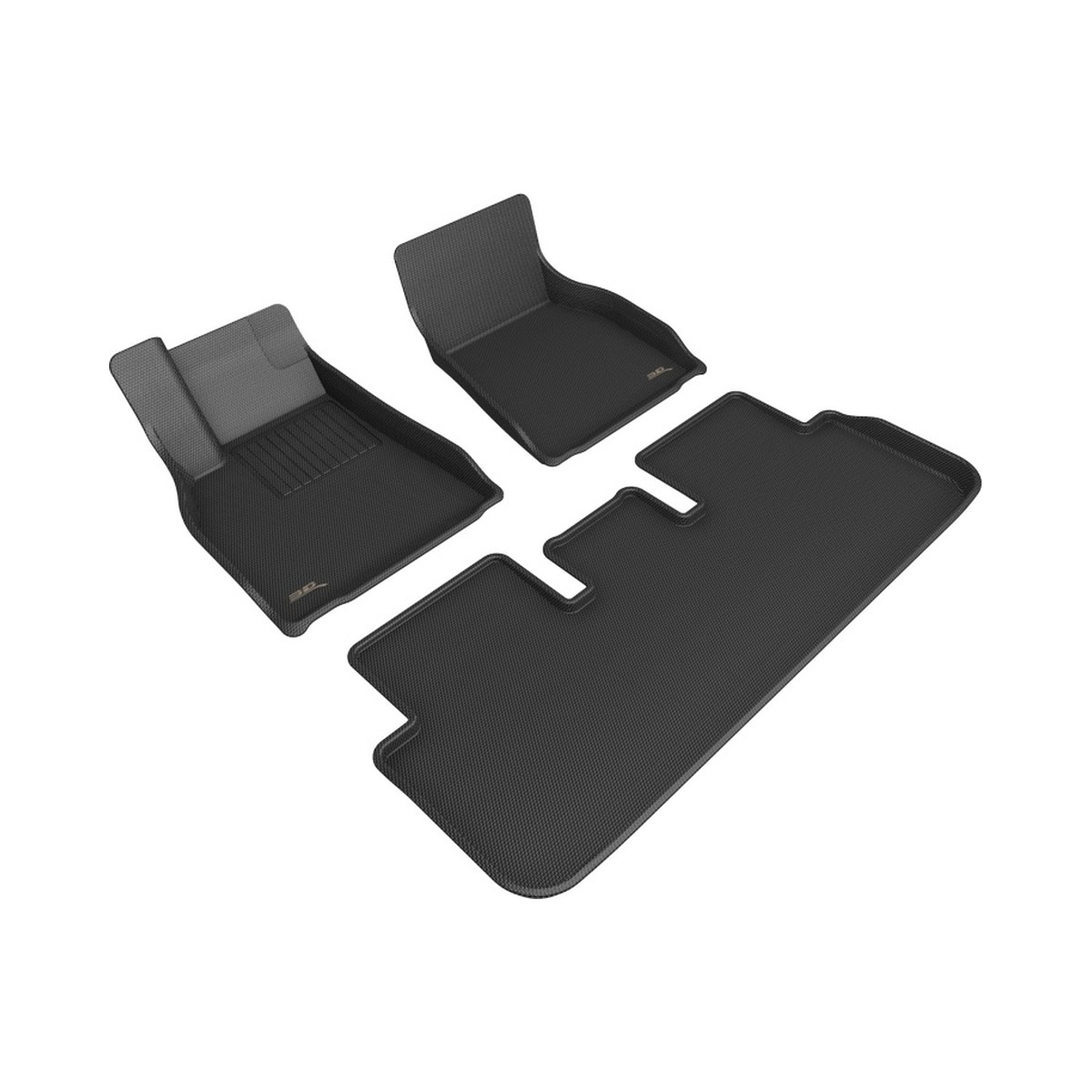 3D MAXpider Kagu 1st & 2nd Row Floormats Black For 2021-2023 Tesla Model S Image 3D MAXpider Kagu 1st & 2nd Row Floormats Black For 2021-2023 Tesla Model S