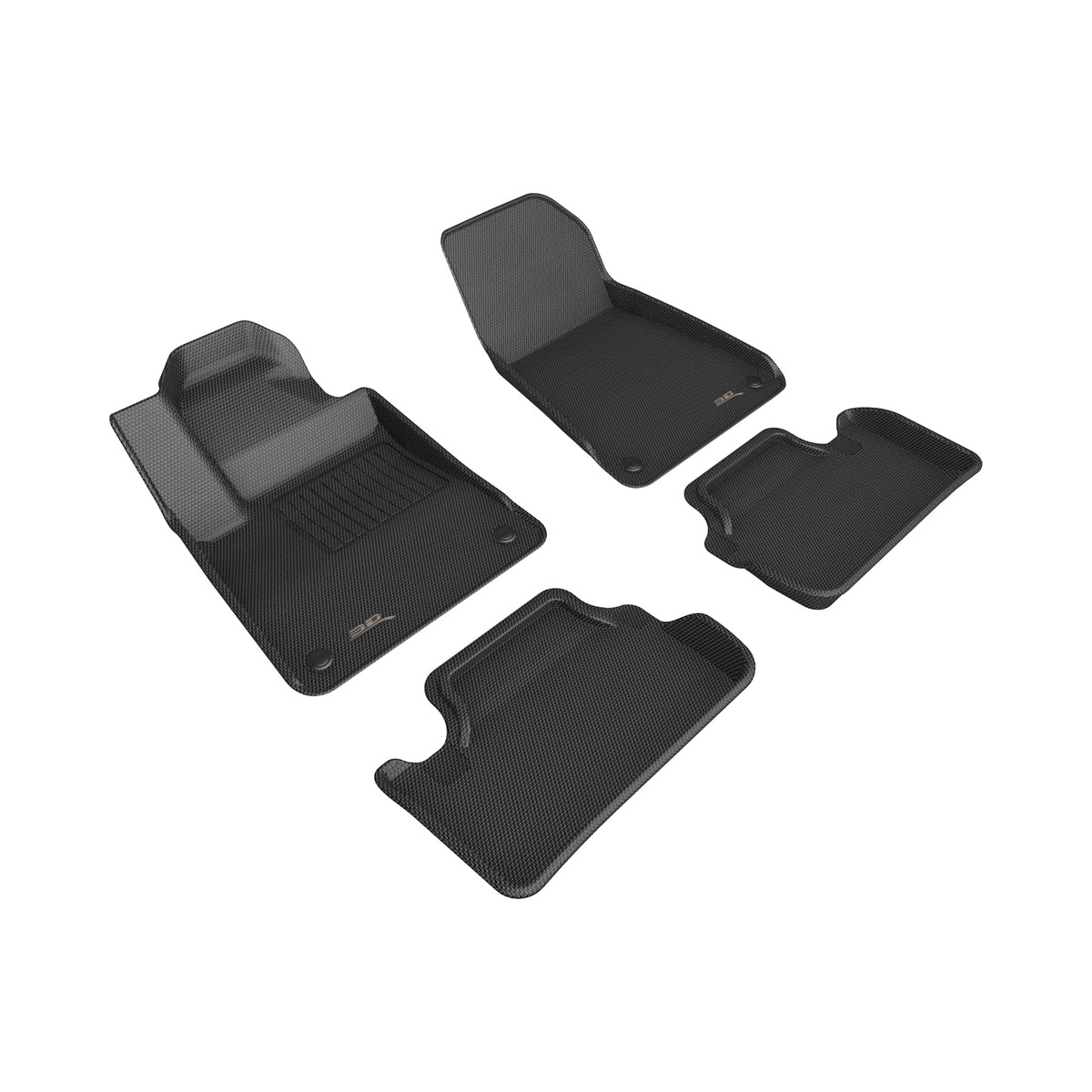 3D MAXpider Kagu Floor Mats Black for Polestar 2 2021-2024 Image 3D MAXpider Custom Fit Kagu Black R1 R2 Floor Mat For Polestar 2 2021-2024