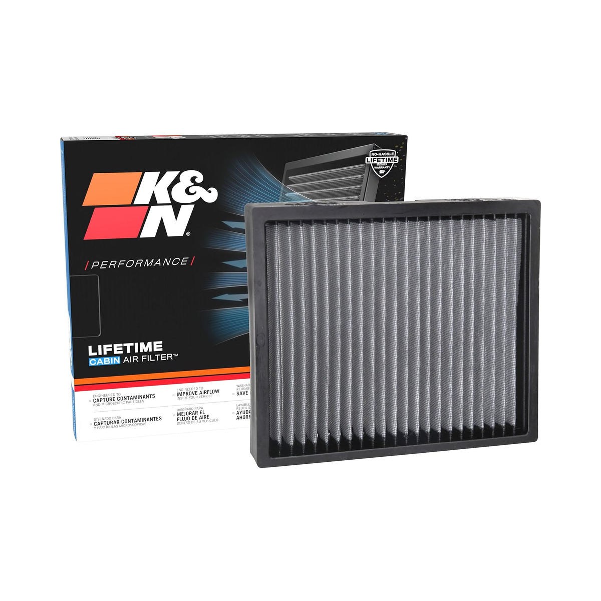 K&N Premium Washable Replacement Cabin Air Filter For Chevrolet Bolt Ev 2017-2023