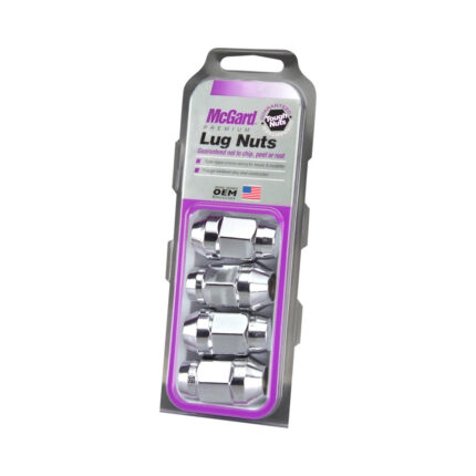 McGard Hex Bulge Cone Seat Style Lug Nut 4-Pack 13/16 Hex Chrome For Tesla Model 3/Y/S/X