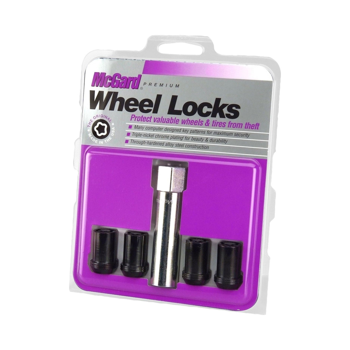 McGard Tuner Style Cone Seat Wheel Locks Set - 4pk. Black for Chevrolet Bolt Ev 2017-2023 Image McGard Tuner Style Cone Seat Wheel Locks Set - 4pk. Black for Chevrolet Bolt Ev 2017-2023