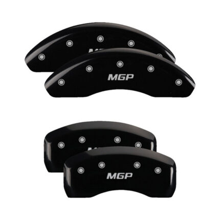 MGP 4 Caliper Covers Engraved Front & Rear MGP Black Finish Chevrolet Bolt EV 2017-2021