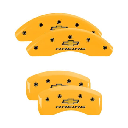 MGP 4 Caliper Covers Engraved Front & Rear Racing Yellow Finish For Chevrolet Bolt EV 2017-2021