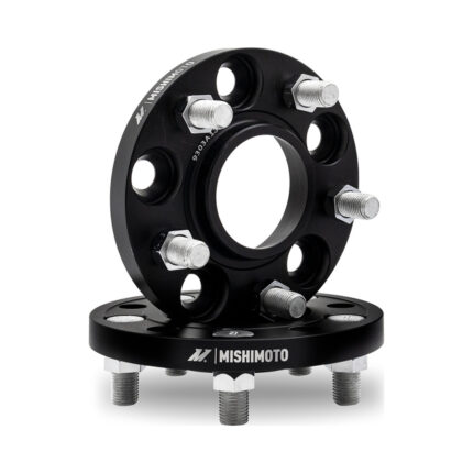 Mishimoto Wheel Spacers 5x114.3 64.1 CB M14x1.5 20mm BK For 2017-2023 Tesla Model 3