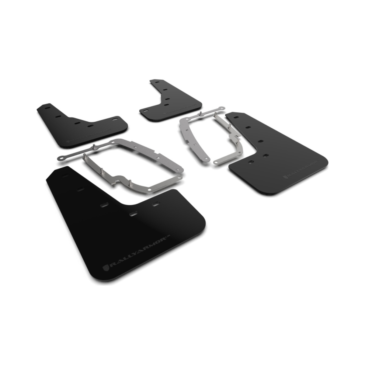 Rally Armor Black UR Mud Flap Metallic Black Logo For 2017-2023 Tesla Model 3 Image Rally Armor Black UR Mud Flap Metallic Black Logo For 2017-2023 Tesla Model 3