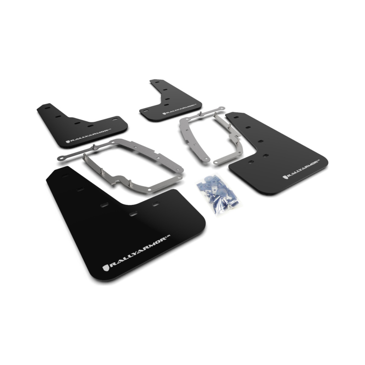 Rally Armor Black UR Mud Flap w/ White Logo For 2017-2023 Tesla Model 3 Image Rally Armor Black UR Mud Flap w/ White Logo For 2017-2023 Tesla Model 3