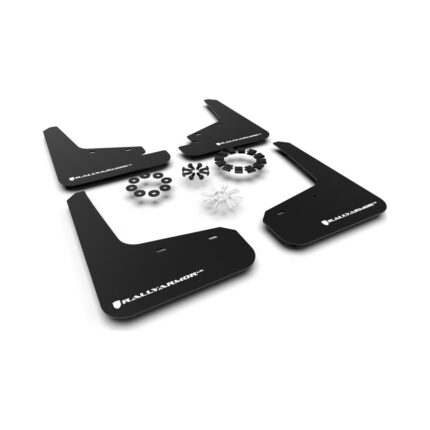 Rally Armor Black UR Mud Flap w/ White Logo For Tesla Model Y 2020-2024