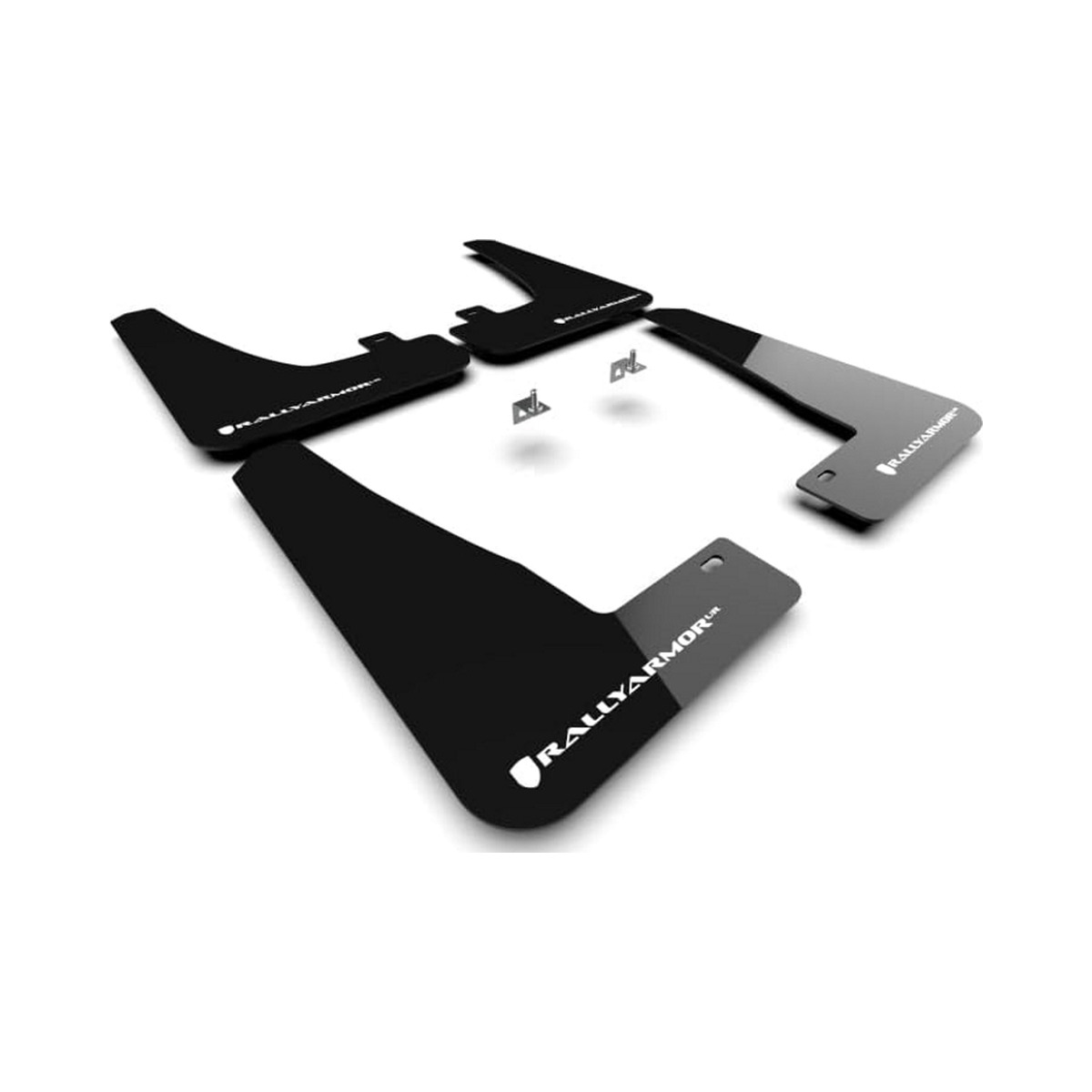Rally Armor Black UR Mud Flaps w/ White Logo For Tesla Model X 2022-2024 Image Rally Armor Black UR Mud Flaps w/ White Logo For Tesla Model X 2022-2024