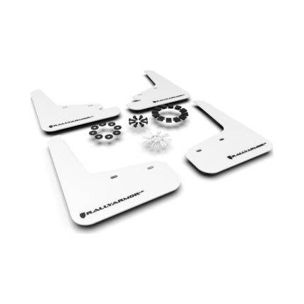 Rally Armor White UR Mud Flap w/ Black Logo For Tesla Model Y 2020-2024